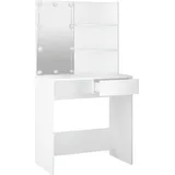 vidaXL Schminktisch mit LED Weiß 74,5x40x141 cm