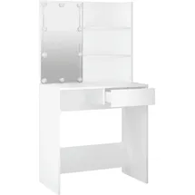 vidaXL Schminktisch mit LED Weiß 74,5x40x141 cm