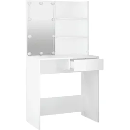vidaXL Schminktisch mit LED Weiß 74,5x40x141 cm