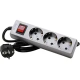 Kopp 129743008 Steckdosenleiste mit Schalter 3fach Titan Schutzkontakt 1 St.