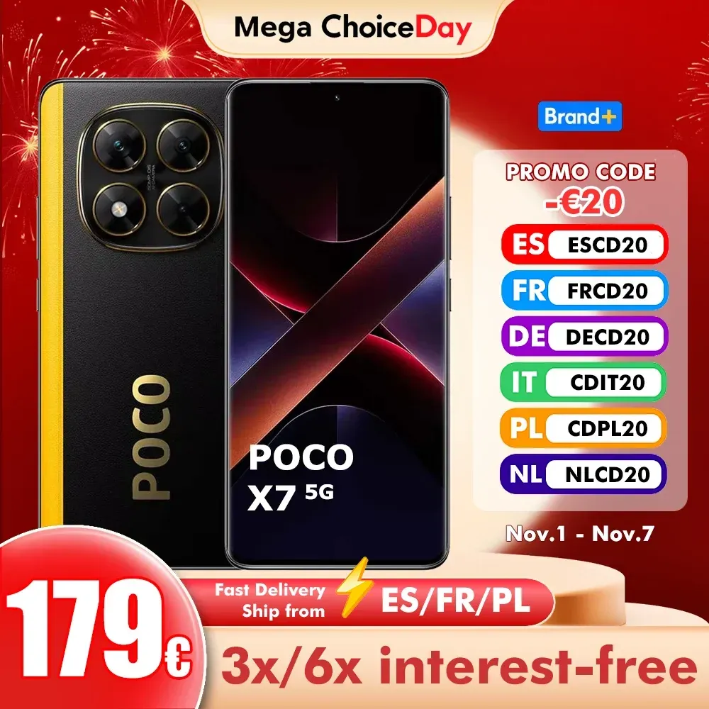 Poco X7 Global Version Smartphone Dimensity 7300-Ultra 6,67'' 1,5K Amoled gebogenes Display 45W Turbo Charging Nfc