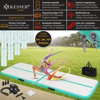 Kesser KESSER® Turnmatte Aufblasbar Airtrack 2m/3m/4m/5m/6m Fitness-Matte Gymnastikmatte inkl.