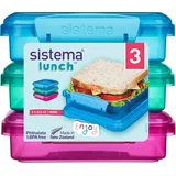 Sistema Aufbewahrungsbox Sistema Lunch-Sandwich-Boxen, 450 ml, BPA-frei, 3 Stück