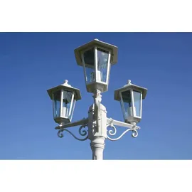 vidaXL Gartenlaterne 3-flammig Aluminium 215 cm inkl. E27 weiß