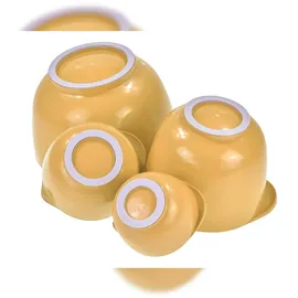 Rosti Rührschüssel Set 4tlg. mit Deckel "Margrethe" gelb (curry) 0,25+0,5+1,5+3,0L