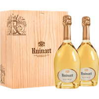 Champagner Geschenkset - Ruinart - Blanc de Blancs -  2 fl. - in Holzkiste