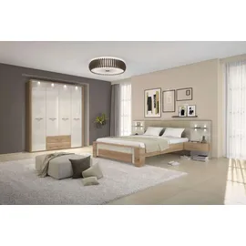 Home Affaire Bettgestell HOME AFFAIRE "Gala, 160 oder 180x200cm Liegefläche, FSC-zertifiziert", beige (beige, pacific walnut, beige), B:166cm H:223cm, 100% PES, Betten, Bettgestell, bequem gepolstertes Kopfteil, bezogen mit Samtvelours