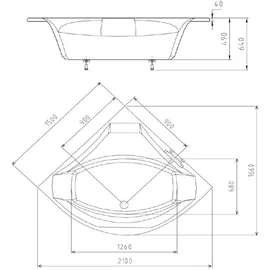 Polysan ROSANA Eckbadewanne 150 x 150 cm (UBA147ARA2V-01)