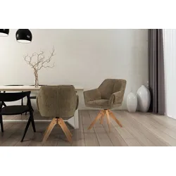 Polsterstuhl KAYOOM "Stuhl Dian 225, TOPSELLER bequem, formschönes Design", braun, B:64cm H:84cm T:63,5cm, Stoff aus Polyester-Bouclu00e9, Schaumstoff, Sperrholz, 100% Eisen Beine: Gummibaumholz, Stühle, stabil & robust, hochwertige Verarbeitung, bequem
