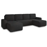 Sofnet Wohnlandschaft Cord 7-Sitzer Schwarz