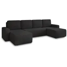 Sofnet Wohnlandschaft Cord 7-Sitzer Schwarz