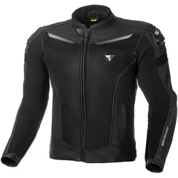 SHIMA Piston Motorrad Leder- / Textiljacke, schwarz, Größe 52 für Männer
