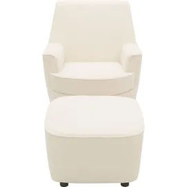 INOSIGN »HETTY, Drehsessel mit Wippfunktion und Hocker; Lesesessel, Armsessel« Set, 2 Stk. tlg. mit Dreh/Wippfunktion, mit Federkern, in Cord und Microfaser