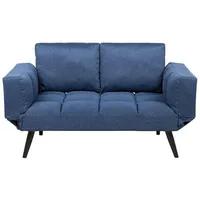 Beliani 2-Sitzer-Schlafsofa, Hellblau, Textil, 183x90x75 cm, Wohnzimmer, Sofas & Couches, Schlafsofas