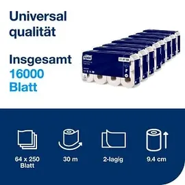 TORK Toilettenpapier Universal 2-lagig 64 Rollen à 250 Blatt