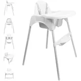 SAYOYO Hochstuhl Baby 2-in-1 Verstellbarer Kinderhochstuhl, Baby Essen Stuhl, Kinderstuhl mit 5-Punkt-Gurt, Leicht 3,5 kg, für Kinder von 6-36 Monate (max. 15 kg), Weiß