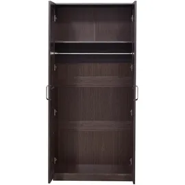 [en.casa] Kleiderschrank Finning 176x80x52 cm 1 Fach Walnuss, dunkel