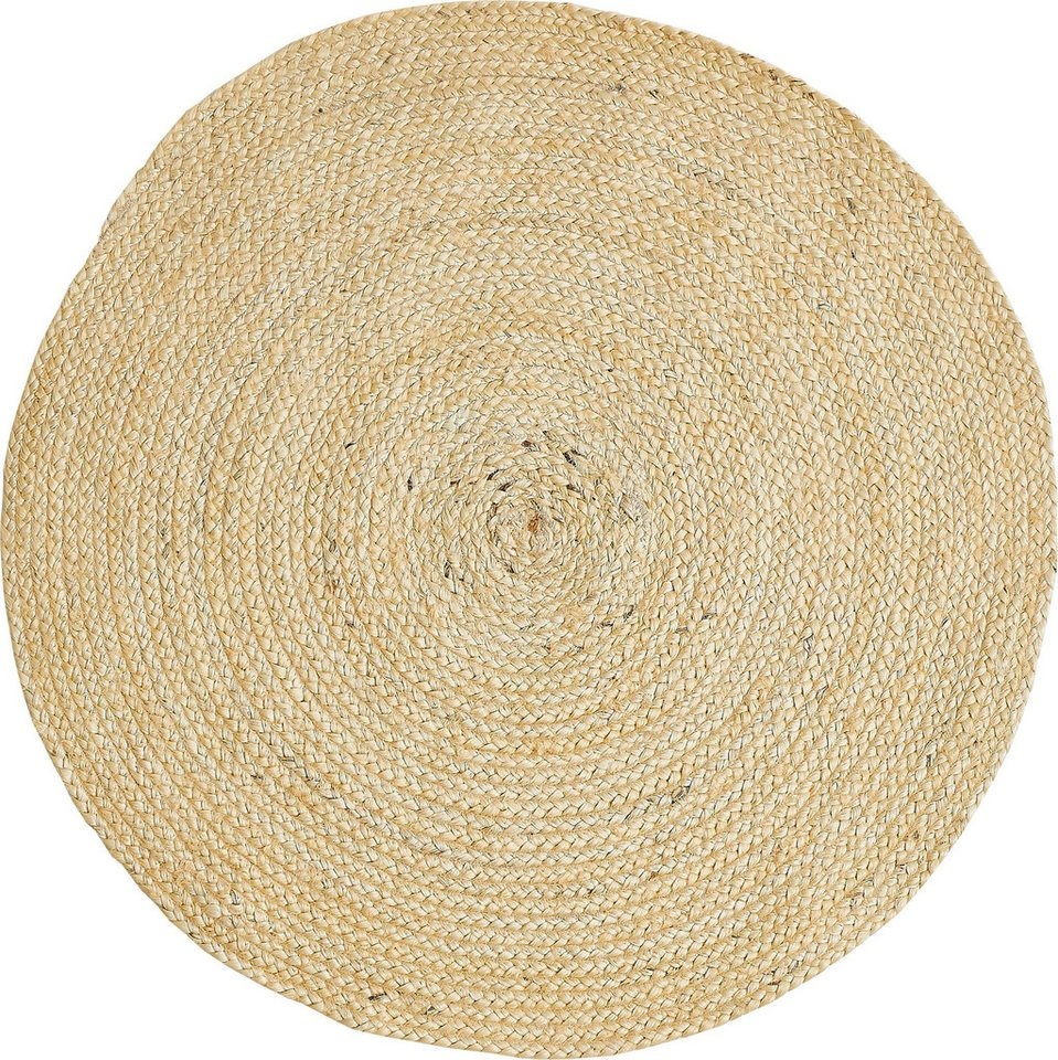 Teppich Ibiza, Home affaire, rund, Höhe: 7 mm, Jute-Teppich, Wendeteppich, handgewebt, Naturfaser, Boho-Stil beige Ø 60 cm x 7 mm