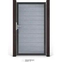 GROJA Gartentor 100 x 180 cm Steingrau
