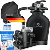 Kesser Sandfilteranlage 10.200 l/h inkl. 700 g Filterbälle + Schlauchschellen 4 St. schwarz