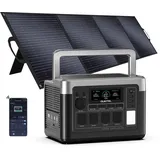 OUKITEL P1000 Plus Tragbare Powerstation mit 200W Solarpanel, 1024Wh LFP Batterie Backup mit 4x1800W AC Ausgäng, Schnellladung von 0-80% in 40 Mins Solar Generator, Notstromaggregat für Camping