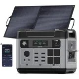 OUKITEL P2001 Pro 3200W Tragbare Powerstation, 2048Wh LiFePO4 Akku Notstrom, Solargenerator mit 1 * 200W Solarpanel, 50/60Hz umschaltbar, USV <10ms, Notstromaggregat für Zuhause, Camping & Wohnmobil