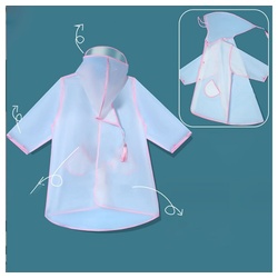 LENBEST Regenjacke Kinder Regenmantel Mädchen Jungen Regenponcho Regenanzug Regenjacken (1-St) rosa XL