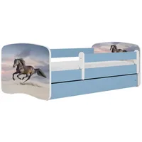 Raumhirsch furniture Kinderbett, Blau, Holzwerkstoff, Holzwerkstoff, 1 Schubladen, 80x180
