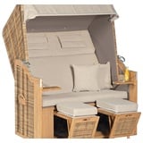 Sunny Smart Rustikal 34 Z XL Strandkorb Teak/Geflecht Natur