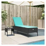 vidaXL Sonnenliege 55 x 97 x 0 cm Schwarz