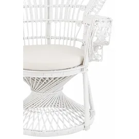 Hofmann Living And More Rattanstuhl mit Kissenauflage weiß