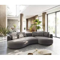 DeLife Sofa Edina 330x170 cm Bouclé Silbergrau