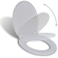 VidaXL Toilettensitz mit Absenkautomatik Weiß Oval
