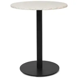 Ferm Living - Mineral Bistrotisch Marmor Ø 60 cm, weiß / schwarz