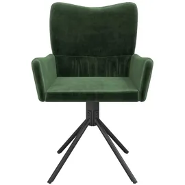 vidaXL Esszimmerstühle 2 Stk. Drehbar Dunkelgrün Samt