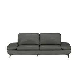 Wohnwert Ledersofa  Amarena ¦ grau ¦ Maße (cm): B: 226 H: 81 T: 96