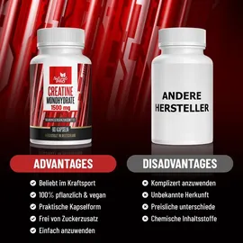 natural pro Creatin Monohydrat 1500 mg Kapseln 52 g