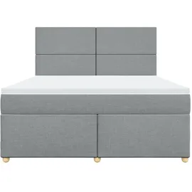 vidaXL Boxspringbett 180 x 200 cm Hellgrau