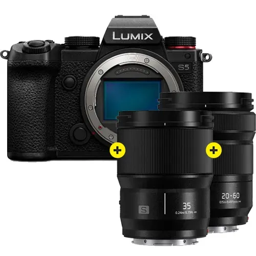 Panasonic Lumix DC S5 Body + Lumix 20-60mm F/3.5-5.6 + Lumix S 35mm f/1.8