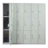 MCW Schließfachschrank Metall 18 Fächer Grün