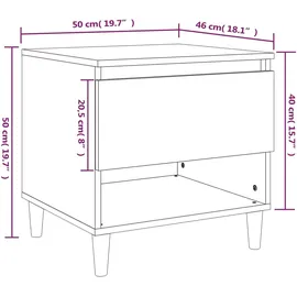 vidaXL Nachttische 2 Stk. Hochglanz-Weiß 50x46x50 cm Holzwerkstoff