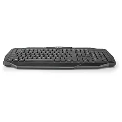 Nedis Wired Gaming Keyboard - USB 2.0 - Folientasten - LED - US international - US-Layout - Stromversorgung über USB - Netzkabellänge: 1.50 m - Gaming
