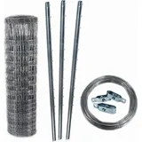 Aquagart 50m Wildzaun Forstzaun Weidezaun Knotengeflecht Schwere Ausführung 180/24/15+ Grau