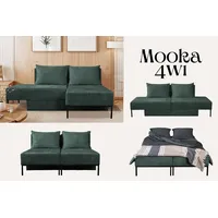 kaiser möbel Ecksofa mit schlaffunktion, Sofa, Betten, Liegestuhl, MOOKA 4in1-Multifunktions-System, stoff Velo Grün Rechts