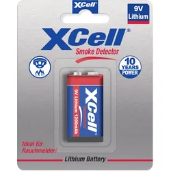 9V-Block Lithium Batterie 1200 mAh - Extrem langlebig (10 Jahre), hochstromfähig - Ideal für Rauchmelder & Extreme Temperaturen (-40 bis +60 °C)
