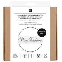 Rico Design Stickpackung Gezählter Kreuzstich, Band Schriftzug "Frohe Weihnachten"