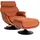 Mendler Relaxsessel mit Hocker HWC-K99, Fernsehsessel Sessel, Wippfunktion drehbar, Metall Echtleder/Kunstleder ~ braun