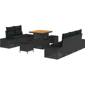 vidaXL Garten-Lounge-Set 8-tlg. schwarz