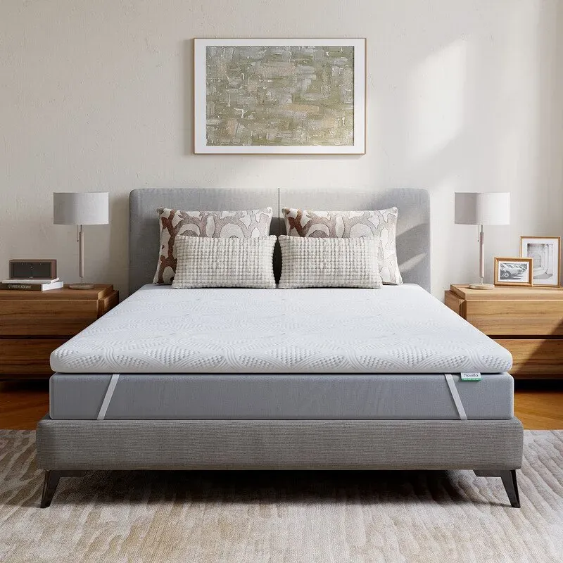 Novilla Matratzen Topper 90x200 7.5cm Höhe Gel Topper Memory Foam MatratzenTopper für Boxspringbett Wohnwagen Schlafsofa Matratzenauflage Bezug Waschbar Oeko-TEx
