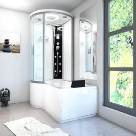 AcquaVapore Kombination Badewanne Dusche K55-R01 Duschtempel 100x170 cm